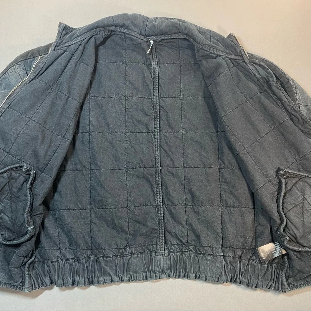 EXCELLENT Free People Black Dolman Quilted Bomber Jacket